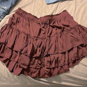 Ruffle Aerie Maroon skirt